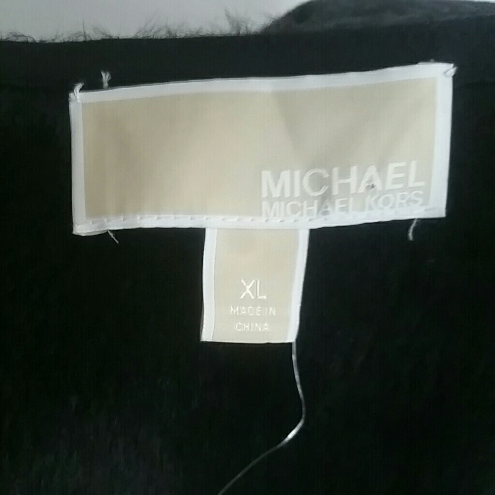 NWT Michael Kors Black Faux Fur Moto Jacket - Picture 6 of 8